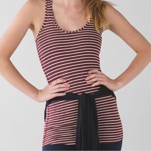Maroon& White Striped Lululemon Racerback Tank